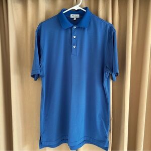 Peter Millar Men’s Summer Comfort Blue Striped Short Sleeve Polo Sz Medium